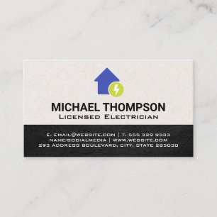 Tarjeta De Visita Icono de electricidad residencial
