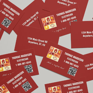 Tarjeta De Visita Icono de electricista profesional negocio icónico