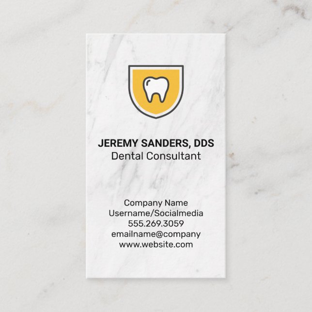 Tarjeta De Visita Icono de Escudo dental (Anverso)