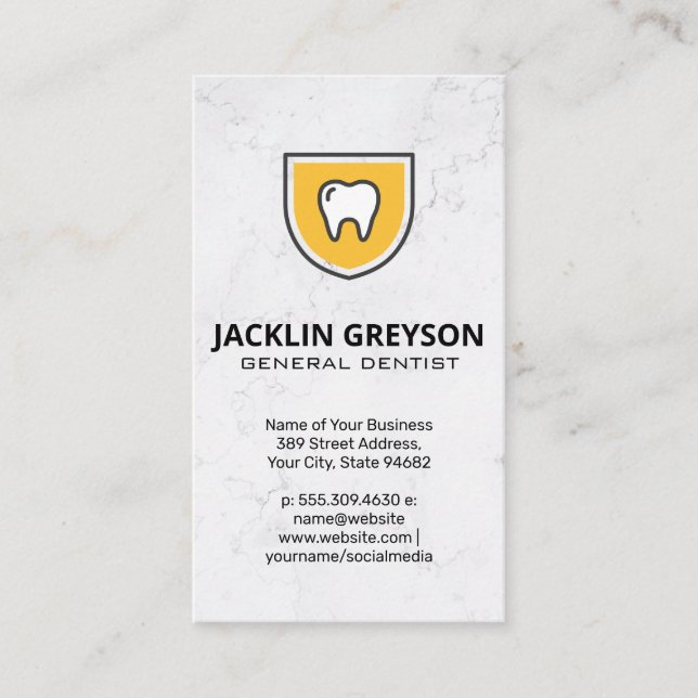 Tarjeta De Visita Icono de Escudo dental | Dental (Anverso)