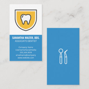 Tarjeta De Visita Icono de Escudo dental   Dentista asociado