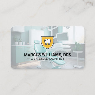 Tarjeta De Visita Icono de Escudo Dental   Oficina de Dentista   Ate