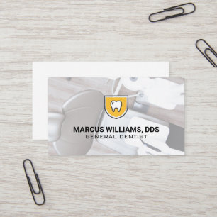 Tarjeta De Visita Icono de Escudo dental   Oficina de dentistas