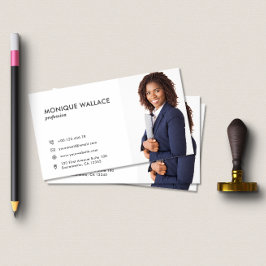 Tarjeta De Visita Icono de foto vertical profesional de Moda mínima