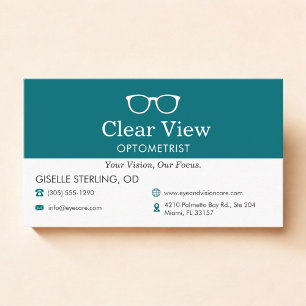 Tarjeta De Visita Icono de gafas de oficina de optometrista de médic