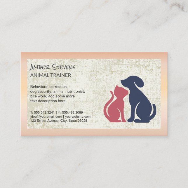 Tarjeta De Visita Icono de gato de perro | Animales (Anverso)