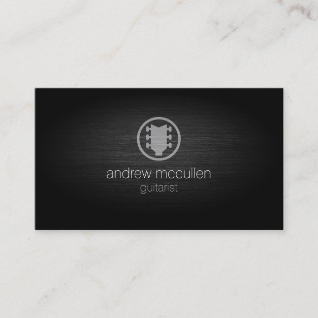 Tarjeta De Visita Ícono de guitarra guitarista cepillado músico Meta (Anverso)