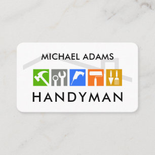 Tarjeta De Visita Icono de Herramientas Creativas para el Hombre de 