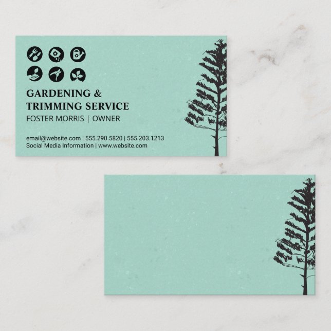 Tarjeta De Visita Icono de herramientas de equipo de jardinería | Ár (Anverso / Reverso)