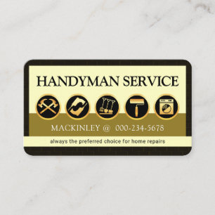 Tarjeta De Visita Icono de herramientas de hombre habilidoso creativ