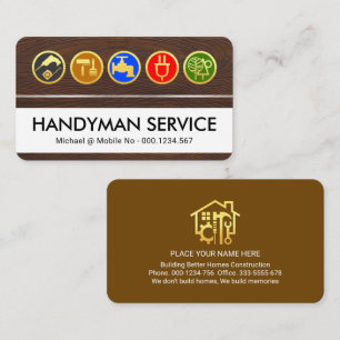 Tarjeta De Visita Icono de herramientas de hombre habilidoso en gran