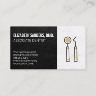 Tarjeta De Visita Icono de herramientas dentales   Equipo de hardwar