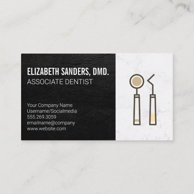 Tarjeta De Visita Icono de herramientas dentales | Equipo de hardwar (Reverso)