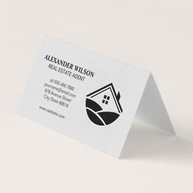 Tarjeta De Visita Icono de Hogar y Colinas (Anverso)