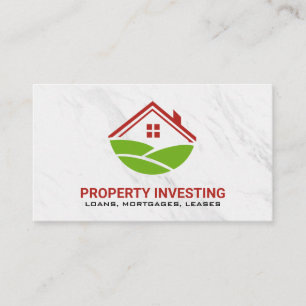 Tarjeta De Visita Icono de Hogar y Colinas   Inmobiliaria