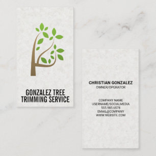 Tarjeta De Visita Icono de hojas de árbol   Paisaje   Gardener