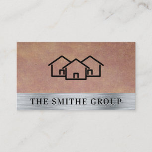 Tarjeta De Visita Icono de homes   Fondo metálico de textura