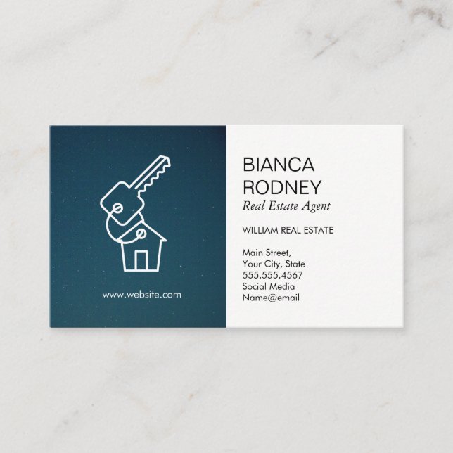 Tarjeta De Visita Icono de inicio | Agente inmobiliario (Anverso)
