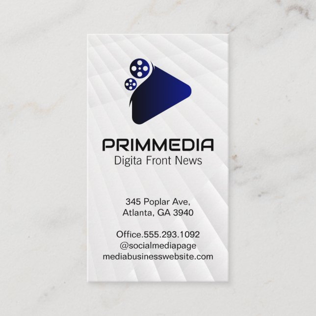 Tarjeta De Visita Icono de interfaz de película multimedia | Comunic (Anverso)