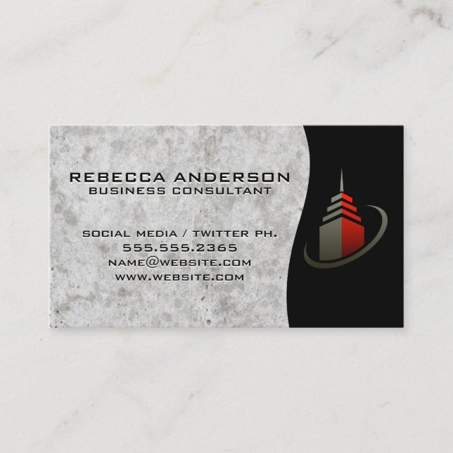 Tarjeta De Visita Icono de la construcción de Sky Scraper / Gráfico  (Anverso)