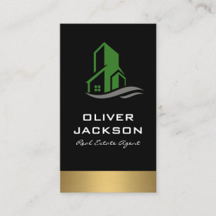 Tarjeta De Visita Icono de la construcción verde Inmobiliaria Lux Go