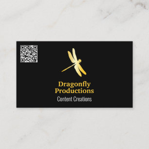 Tarjeta De Visita Icono de la libélula dorada   Código QR