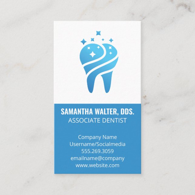 Tarjeta De Visita Icono de la muela | Dentista asociado (Anverso)