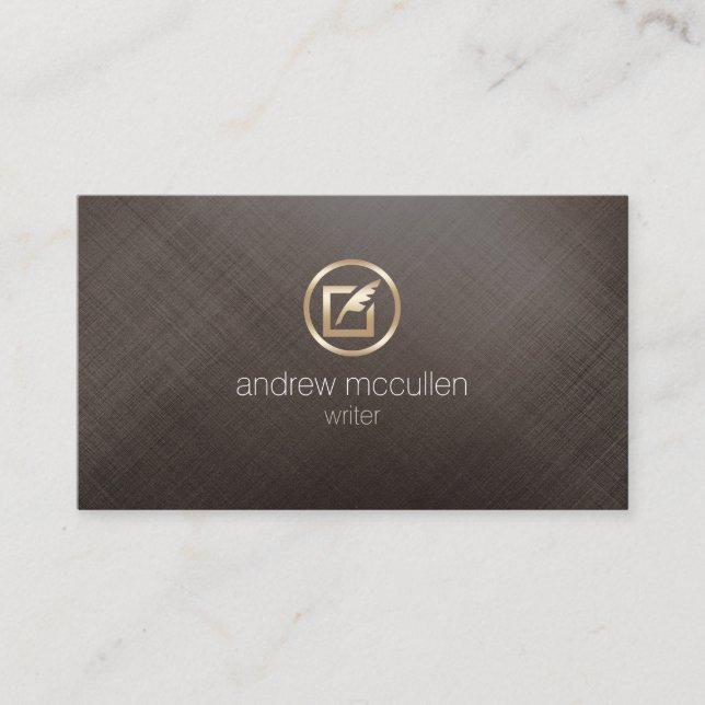 Tarjeta De Visita Icono de la Quill de oro de autor (Anverso)