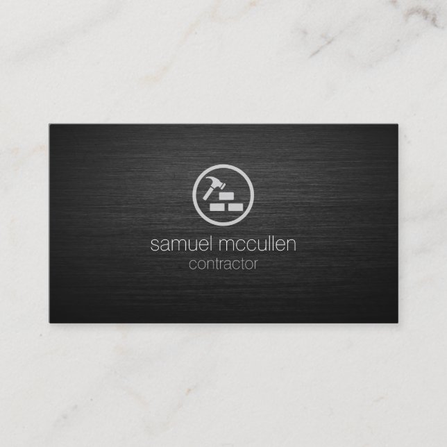 Tarjeta De Visita Icono de Ladrillos de martillo del contratista Mej (Anverso)