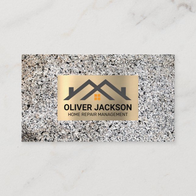 Tarjeta De Visita Icono de las casas | Marco Metalizado de pared de  (Anverso)