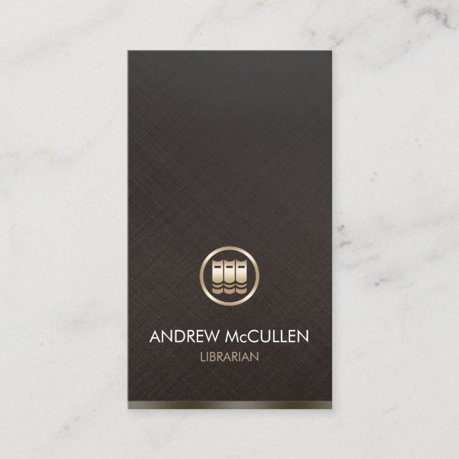Tarjeta De Visita Icono de libros de oro de imitación bibliotecaria (Anverso)
