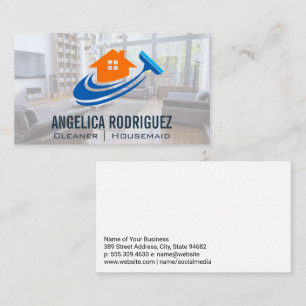 Tarjeta De Visita Icono de limpieza del hogar   Sala de estar
