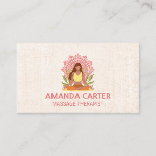 Tarjeta De Visita Icono de Mandala de Mediación   Fondo de textura