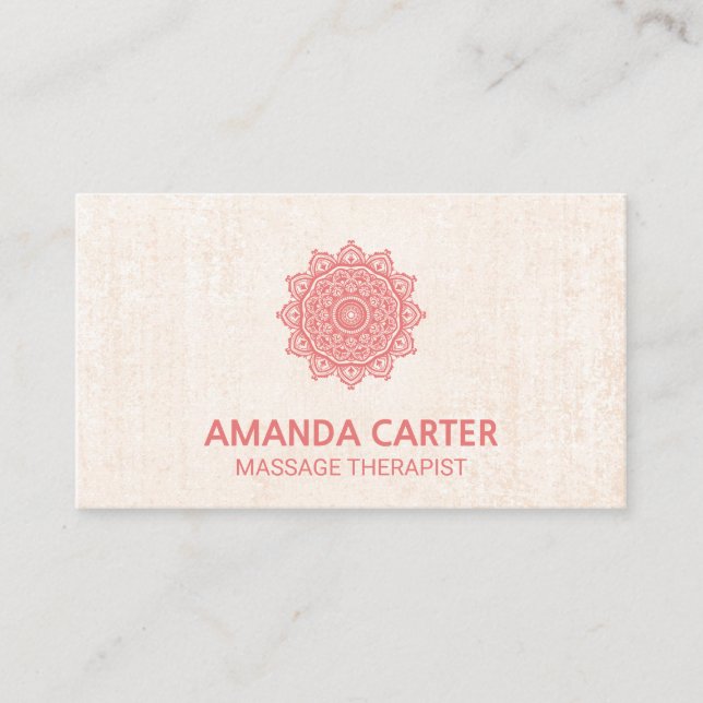 Tarjeta De Visita Icono de Mandala | Fondo de textura (Anverso)
