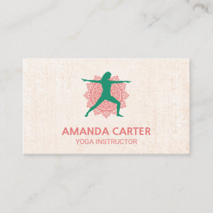 Tarjeta De Visita Icono de Mandala   Pose de yoga guerrero