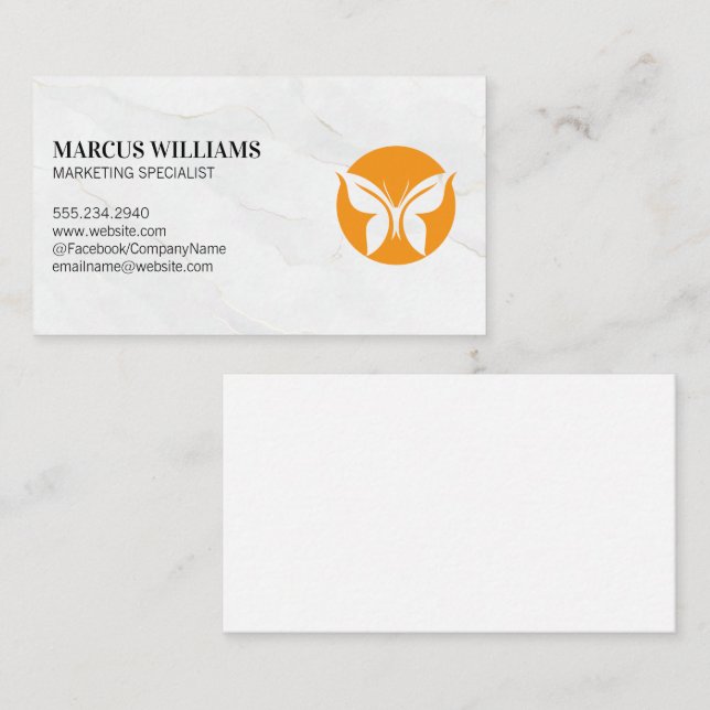 Tarjeta De Visita Icono de mariposa (Anverso / Reverso)