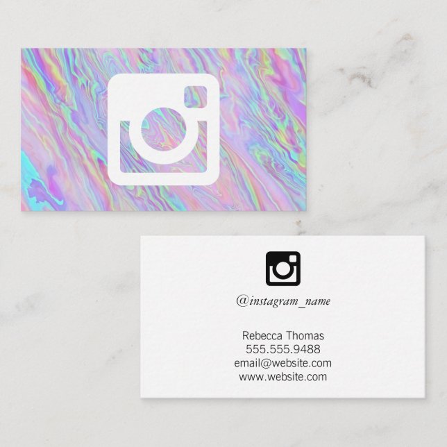 Tarjeta De Visita Icono de medios sociales | Irlandescencia holográf (Anverso / Reverso)