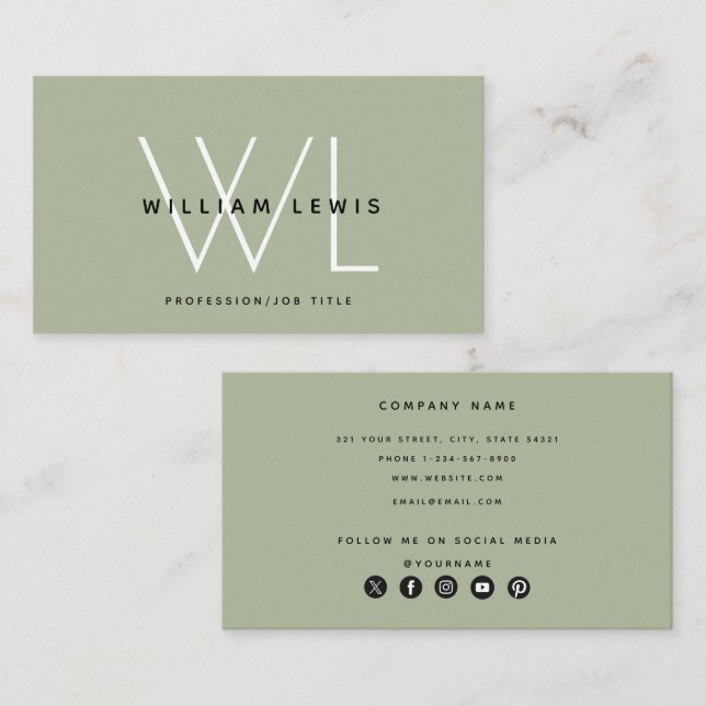 Tarjeta De Visita Icono de medios sociales modernos y ecológicos sag (Anverso / Reverso)