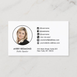 Tarjeta De Visita Icono de medios sociales para agregar fotos a prof