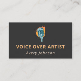 Tarjeta De Visita Icono de micrófono de voz sobre artista Guay de mo