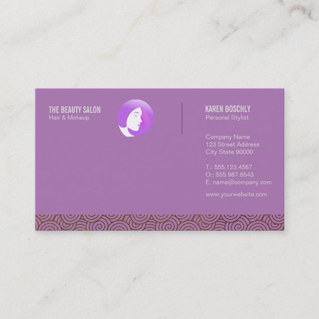 Tarjeta De Visita Icono de mujer hermosa (Anverso)
