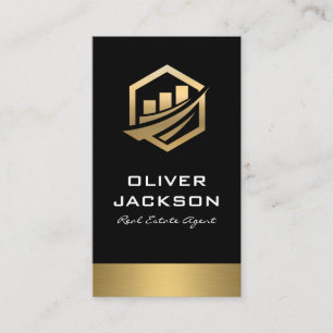 Tarjeta De Visita Icono de oro Inmobiliaria Lux Gold Trim