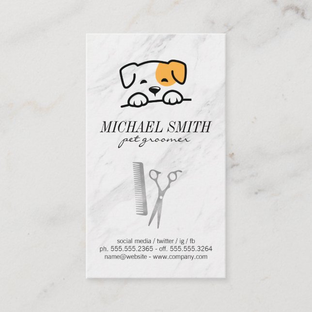 Tarjeta De Visita Icono de perro lindo | Herramientas de cálculo (Anverso)