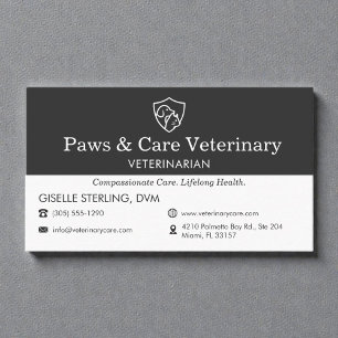 Tarjeta De Visita Icono de perro y gato de la oficina veterinaria