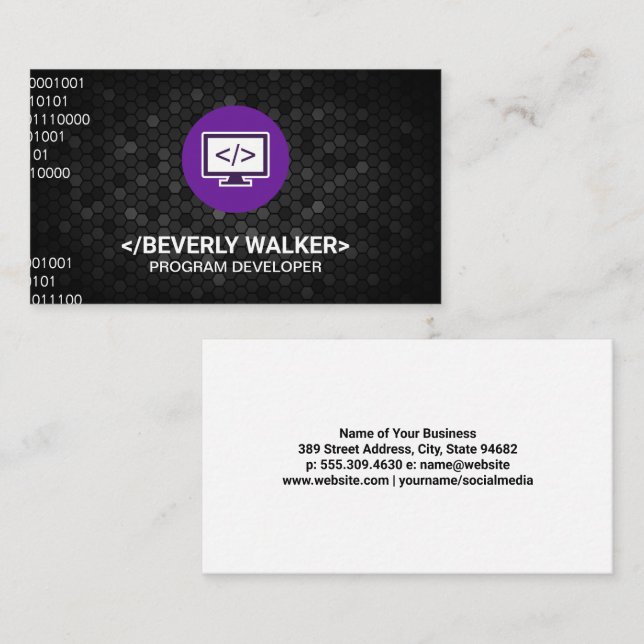 Tarjeta De Visita Icono de programación (Anverso / Reverso)