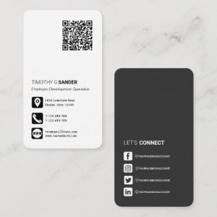 Tarjeta De Visita Icono de redes sociales profesionales de código Q