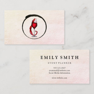 Tarjeta De Visita Icono de salpicadura de cristal de vino