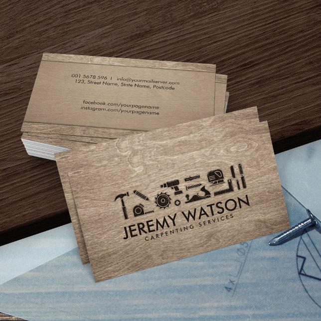 Tarjeta De Visita Icono de servicios de carpintero (Subido por el creador)