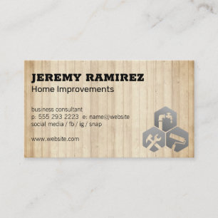 Tarjeta De Visita Icono de Servicios de inicio   Paneles de madera