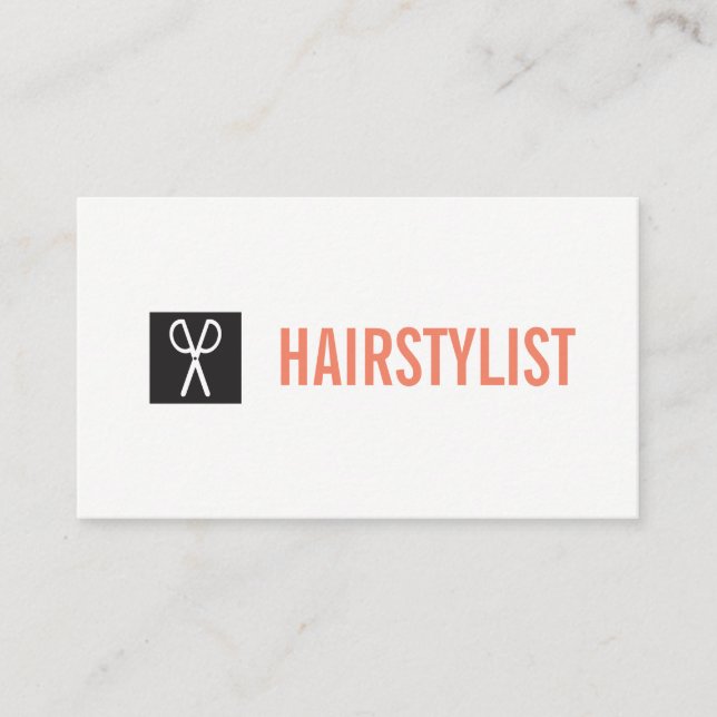 Tarjeta De Visita Icono de tijeras / Hairstylista (Anverso)